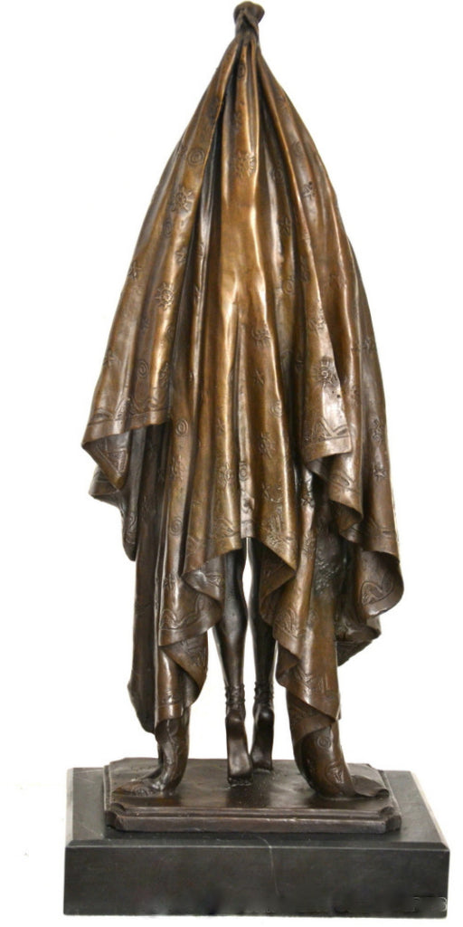 Bronzefigur Frau – Art Deco Bronze Tänzerin auf Marmorsockel nach D. H. Chiparus