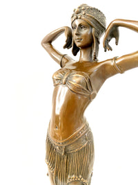 Nu Art Déco -Danseuse orientale signé DHChiparus sur socle en marbre