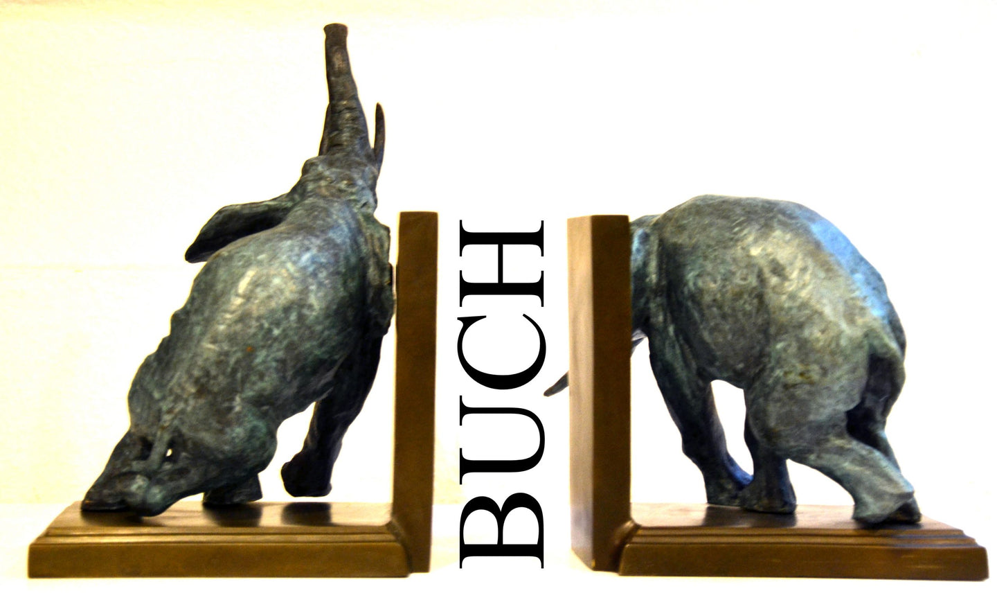Ein Paar Bronze Elefanten Buchstützen signiert Ary Bitter