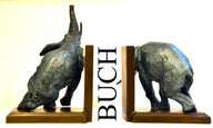 Ein Paar Bronze Elefanten Buchstützen signiert Ary Bitter