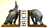 Ein Paar Bronze Elefanten Buchstützen signiert Ary Bitter