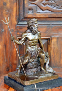 Figurine en bronze - Poséidon "Le Dieu de la Mer"