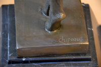 Art Deko Bronze Skulptur signiert D.H.Chiparus mit Elfenbein Imitat