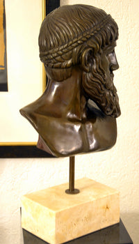 Buste en bronze de Poséidon - Mythologie grecque sur socle