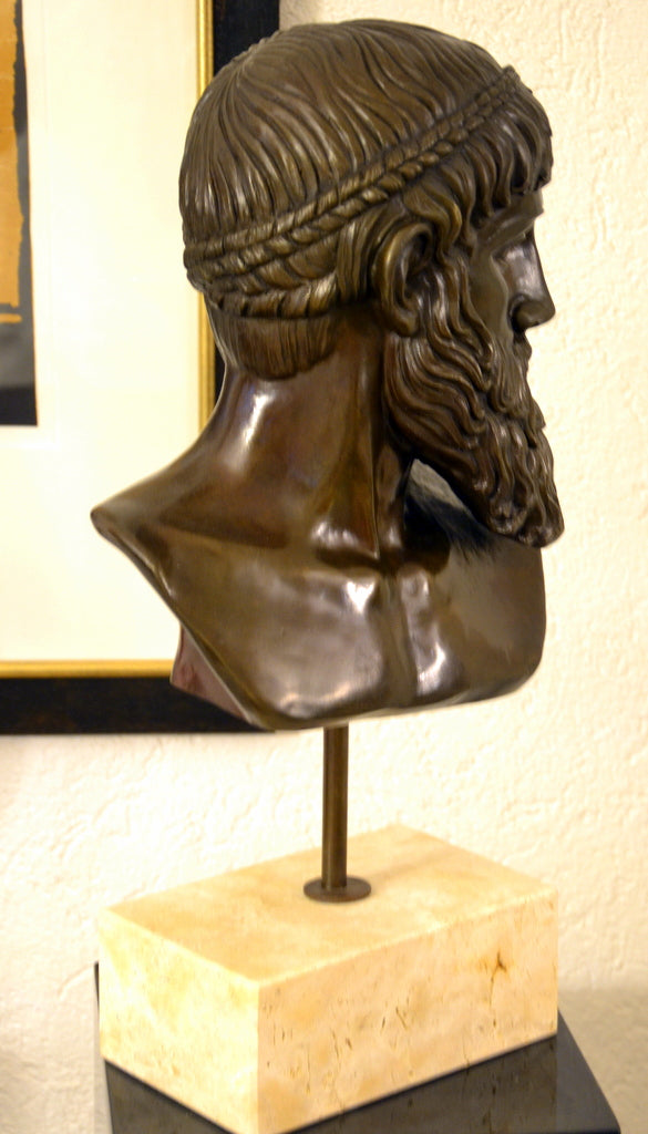 Poseidon Bronze Bust - Greek Mythology on Base