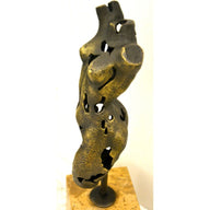 Bronze Nude - Female Bronze Torso on Marble Base with Artist Signature