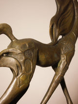 Syrealistic Bronze Horse with Artist Signature - Homage to S. Dali