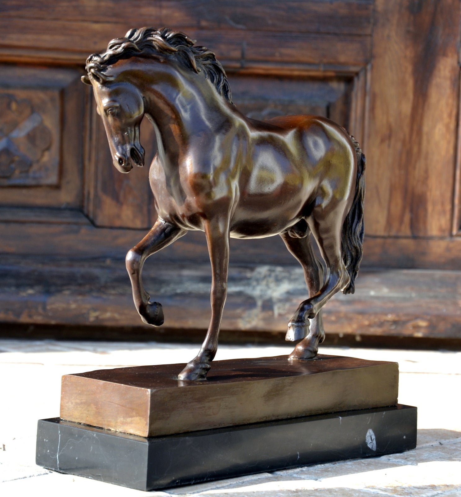 Figure en bronze - Le cheval Médicis en bronze signé Giovanni da Bologna