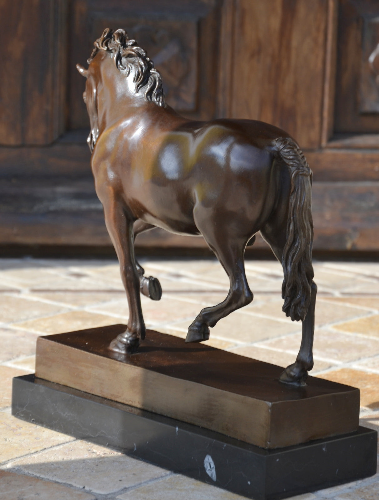 Figure en bronze - Le cheval Médicis en bronze signé Giovanni da Bologna