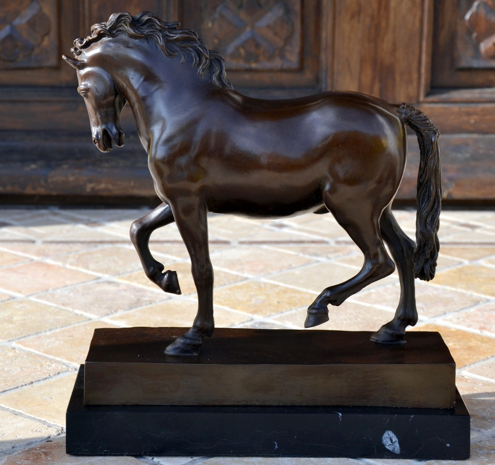 Figure en bronze - Le cheval Médicis en bronze signé Giovanni da Bologna