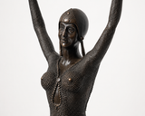 Detailansicht Art-Déco Bronzefigur Tänzerin mit Oberkörper und Gesicht