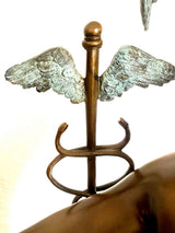 2 Meter hohe Bronze Skulptur nach Giovanni da Bologna Hermes der Götterbote