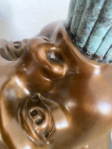 2 Meter hohe Bronze Skulptur nach Giovanni da Bologna Hermes der Götterbote