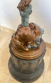 2 Meter hohe Bronze Skulptur nach Giovanni da Bologna Hermes der Götterbote