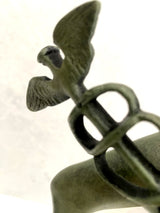 Bronze Skulptur Hermes der Götterbote signiert Giovanni Bologna auf Marmorsockel