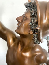 2 Meter hohe Bronze Skulptur nach Giovanni da Bologna Hermes der Götterbote