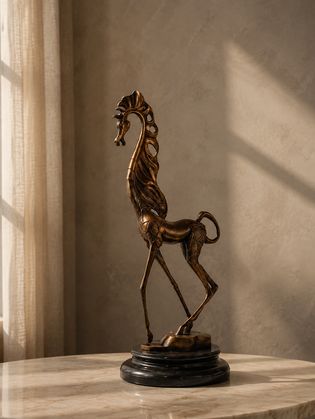 Pferd Figur aus Bronze – surrealistische Pferd Skulptur als Dali-Hommage