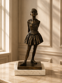 Jeune ballerine en bronze signée Degas sur plaque de marbre