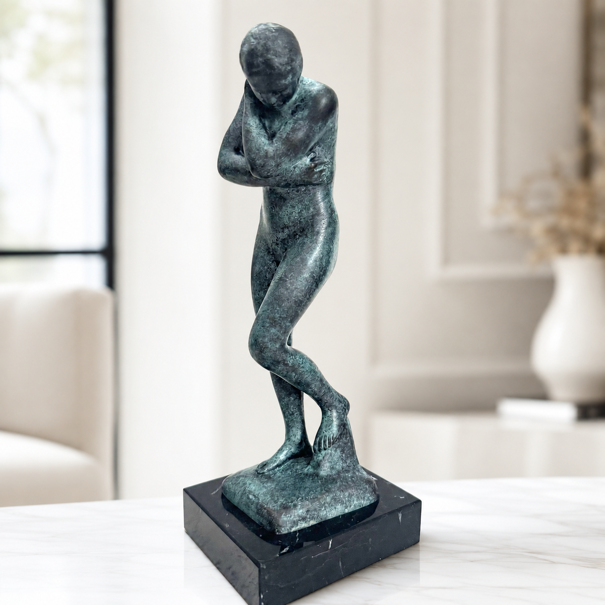 Eva Figur aus Bronze – Bronzeskulptur nach Auguste Rodin mit Rodin-Signatur