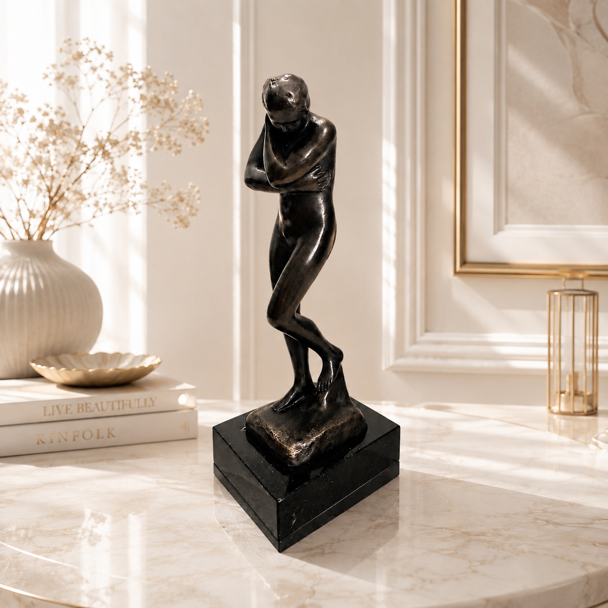 Eva Figur aus Bronze – Bronzeskulptur nach Auguste Rodin mit Rodin-Signatur