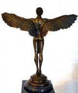 Mythologie Bronzefigur - Ikarus signiert Weinmann auf Marmorsockel