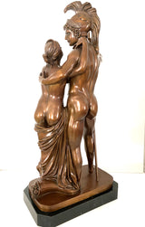 Mythology-30kg Bronze Statue Mars and Venus with artist signature Antonio Canova