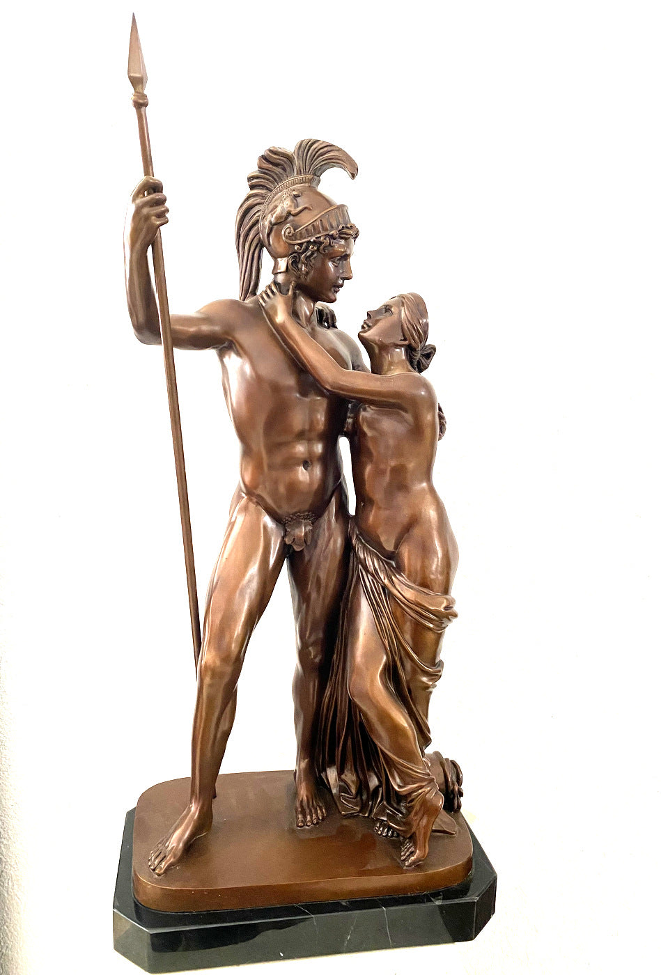 Mythologie 30kg statue en bronze Mars et Vénus avec signature de l'artiste Antonio Canova