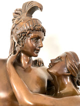 Mythology-30kg Bronze Statue Mars and Venus with artist signature Antonio Canova