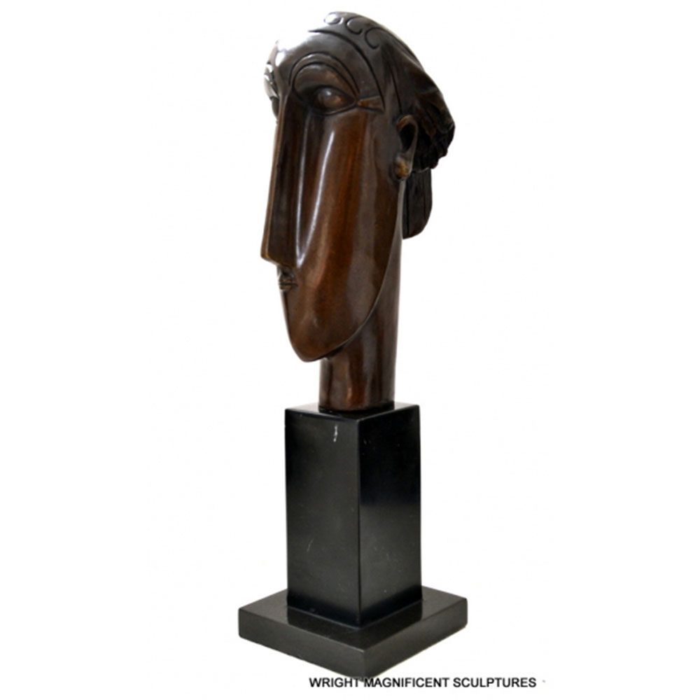 Amedo Modigliani Head in Bronze with Artist Signature