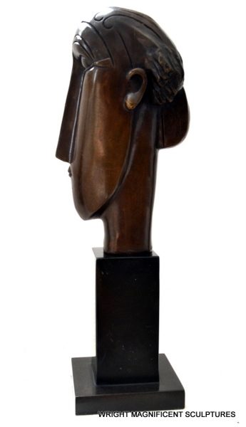 Amedo Modigliani Kopf in Bronze mit Künstlersignatur