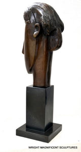 Tête d'Amedo Modigliani en bronze avec signature de l'artiste