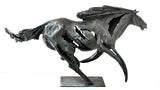 Sculpture abstraite de cheval en bronze avec signature de l'artiste