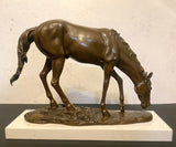 Bronzefigur- Pferd in Bronze nach Pierre Jules Mene auf  Marmorplatte signiert