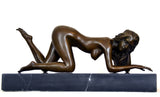 Stylish art in bronze nude signed Raymondo on marble base