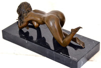 Stylish art in bronze nude signed Raymondo on marble base