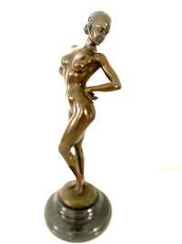 Bronze figure - Bronze nude signed Raymondo on marble base