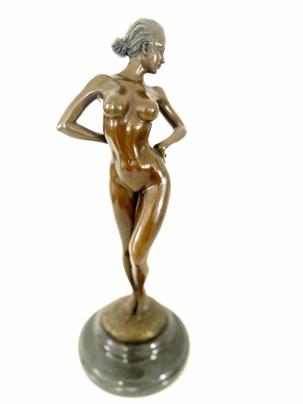 Bronze figure - Bronze nude signed Raymondo on marble base