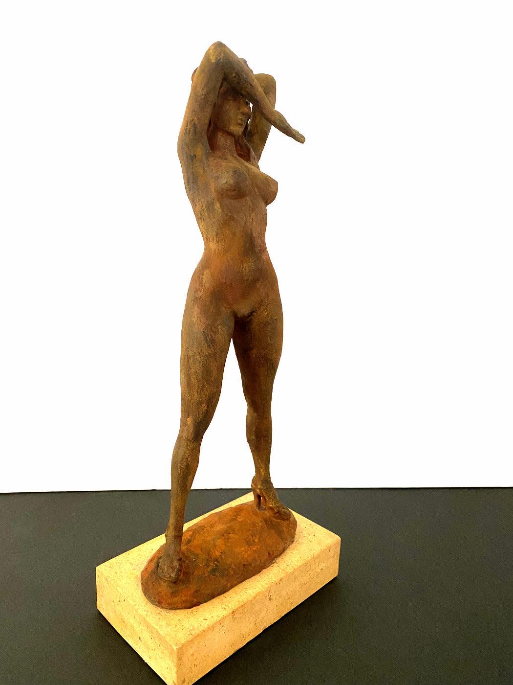 Raymondo Bronze Nude with Artist Signature in Rust Patina