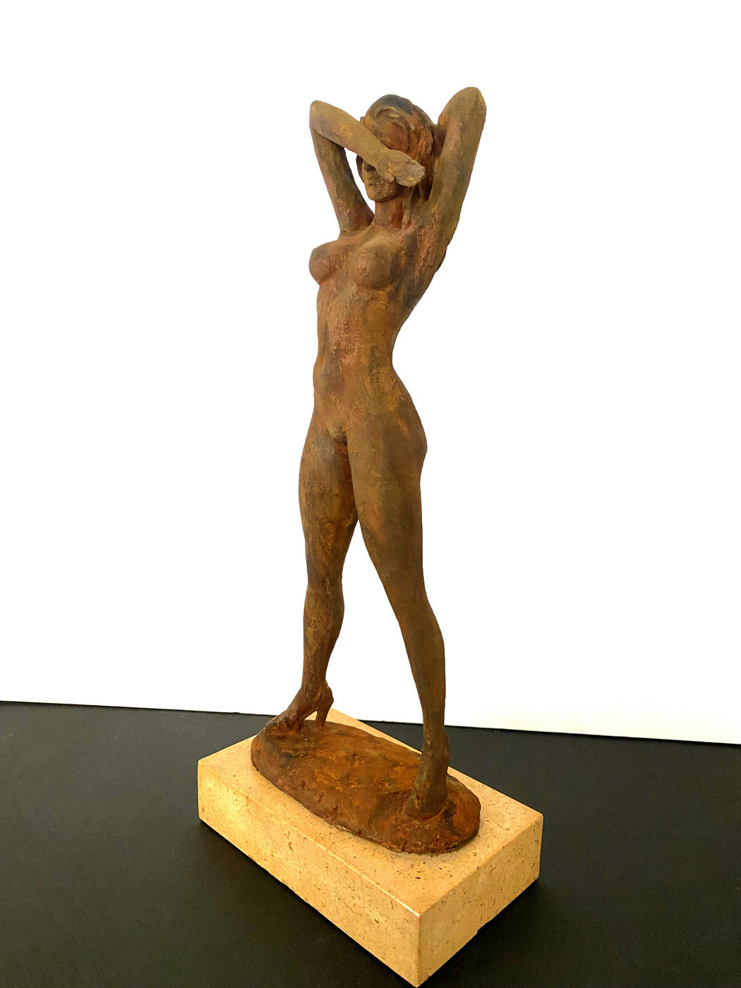 Raymondo Bronze Nude with Artist Signature in Rust Patina