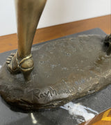 Bronze figure - Bronze nude by Raymondo with artist signature on marble base