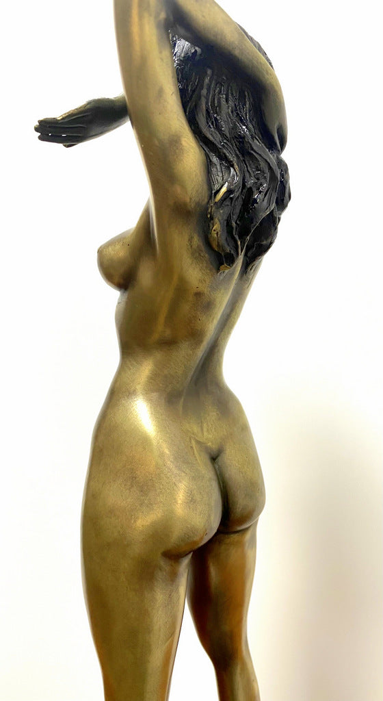 Bronze figure - Bronze nude by Raymondo with artist signature on marble base