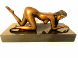 Stylish art in bronze nude signed Raymondo on marble base