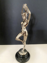 Bronzefigur -Akt von Raymondo verchromt mit Künstlersignatur limitiert num.10/10