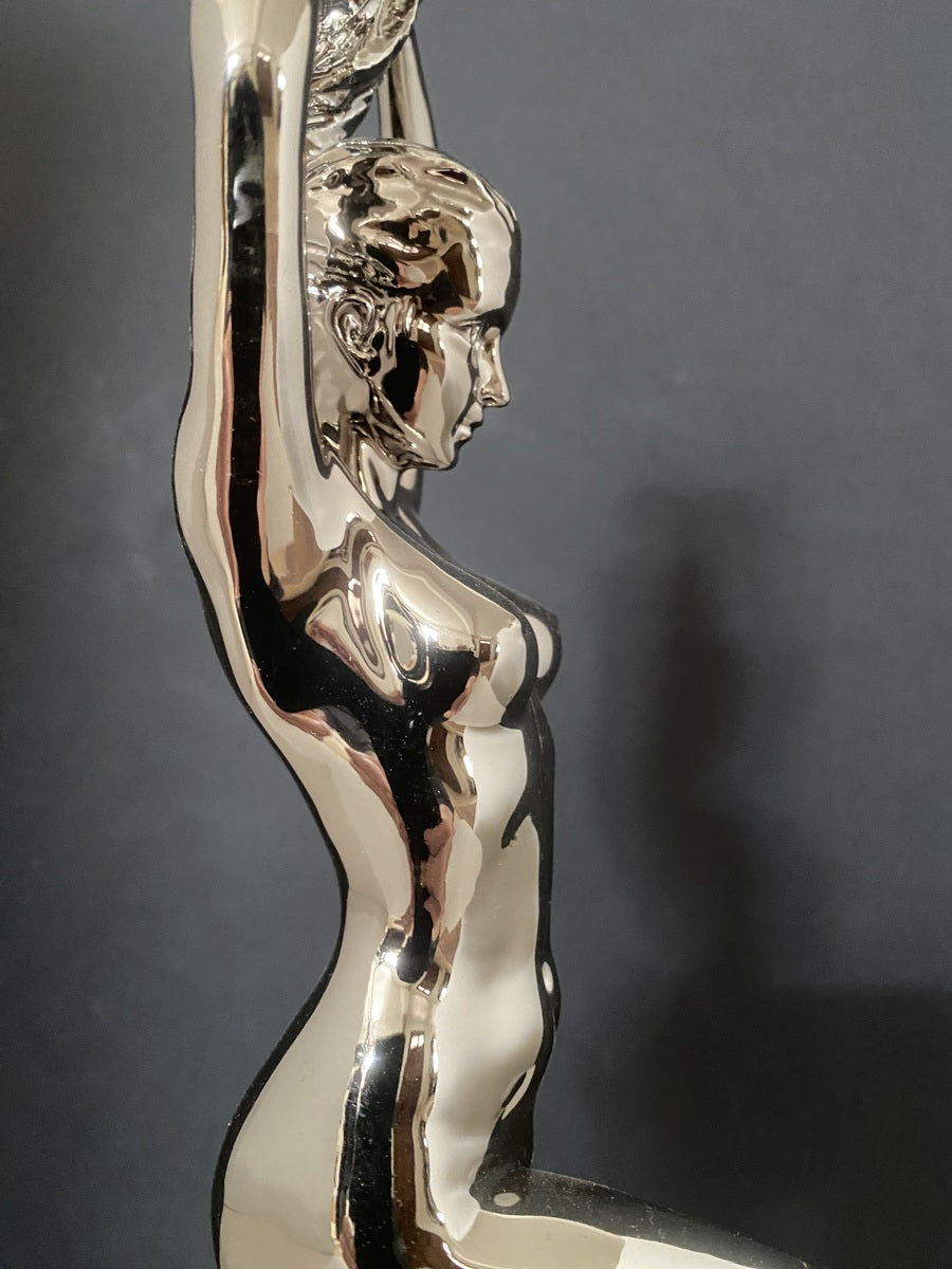 Bronzefigur -Akt von Raymondo verchromt mit Künstlersignatur limitiert num.10/10