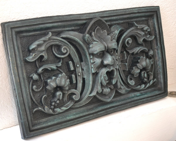 25kg heavy bronze relief green patinated cast from antique mold