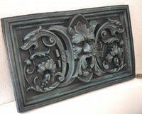 25kg schweres Bronze Relief grün patiniert aus antiker Form abgegossen