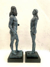 Bronzefiguren -Riace Krieger signiert Phidias auf Marmorplatte