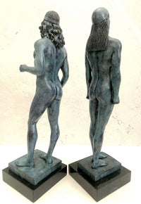 Bronzefiguren -Riace Krieger signiert Phidias auf Marmorplatte