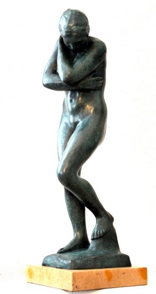 Modern Art - Bronze Sculpture - Eva signed Rodin on marble base