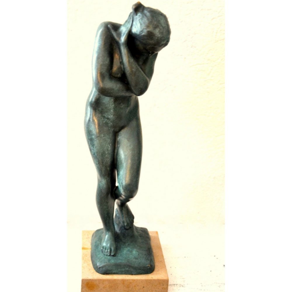 Art Moderne - Sculpture en Bronze - Eva signée Rodin sur socle en marbre